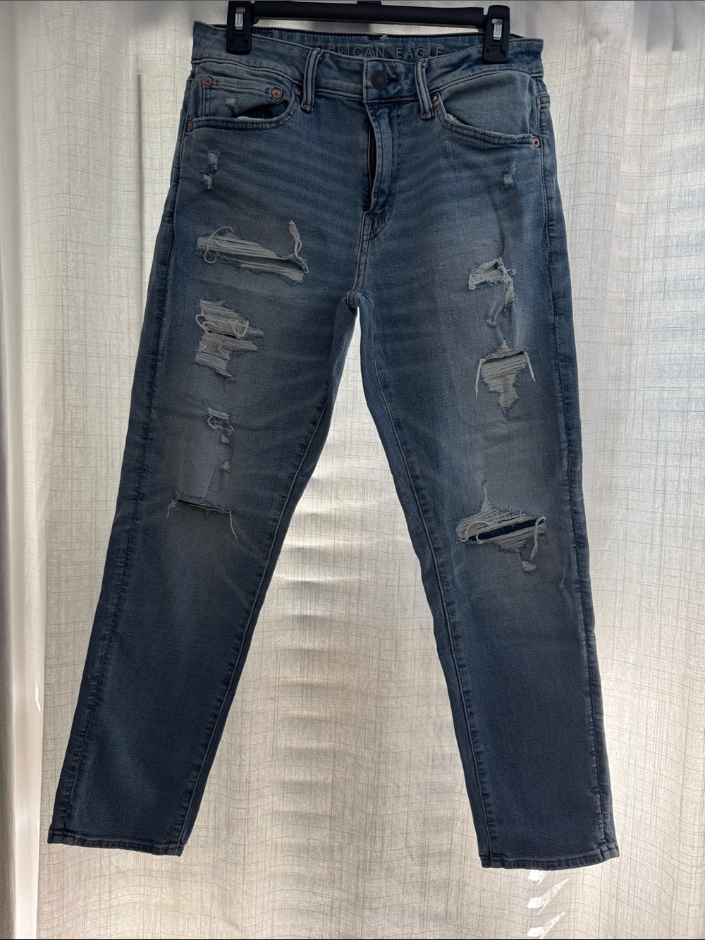 American Eagle Outfitters Men’s Skinny Ripped Jeans - Dark Blue Wash